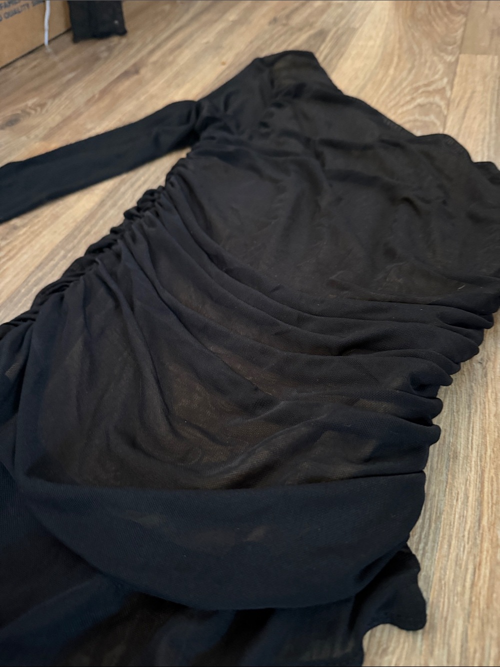 Lulu's Black One-Shoulder Ruched Bodysuit - Picture 6 of 8